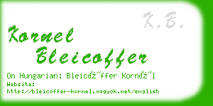 kornel bleicoffer business card